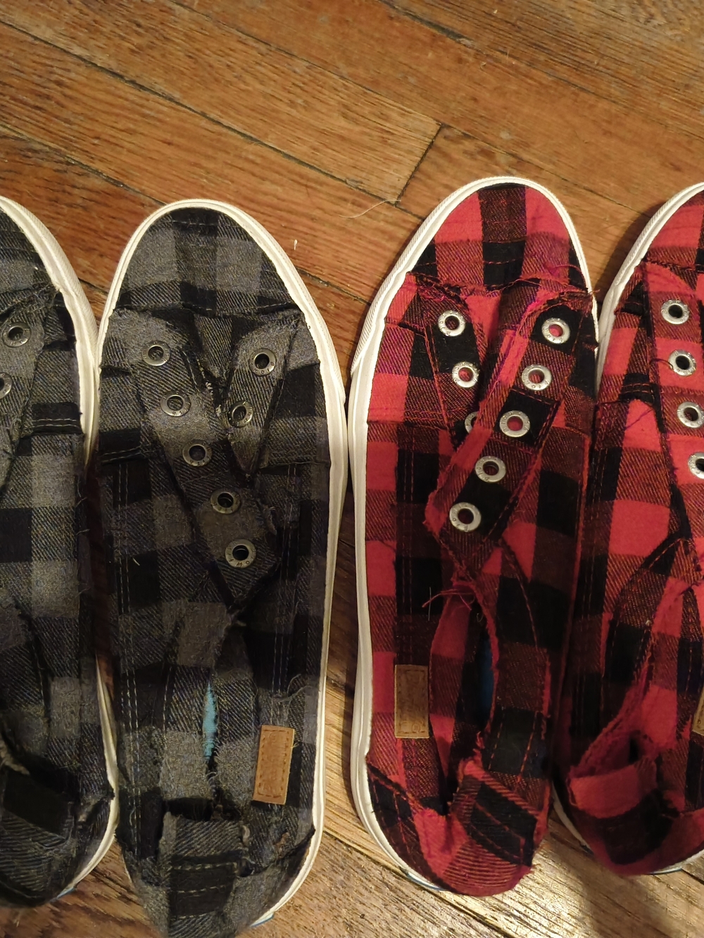 Blowfish Plaid Slip-On Sneakers - Red & Black